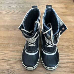 Sorel Black and White Lace Up Boots